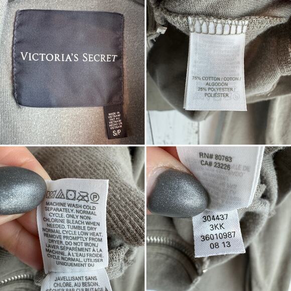 Y2K Victoria's Secret Velour Track Suit Set Full-Zip Hoodie Pants Size Small - Picture 10 of 16